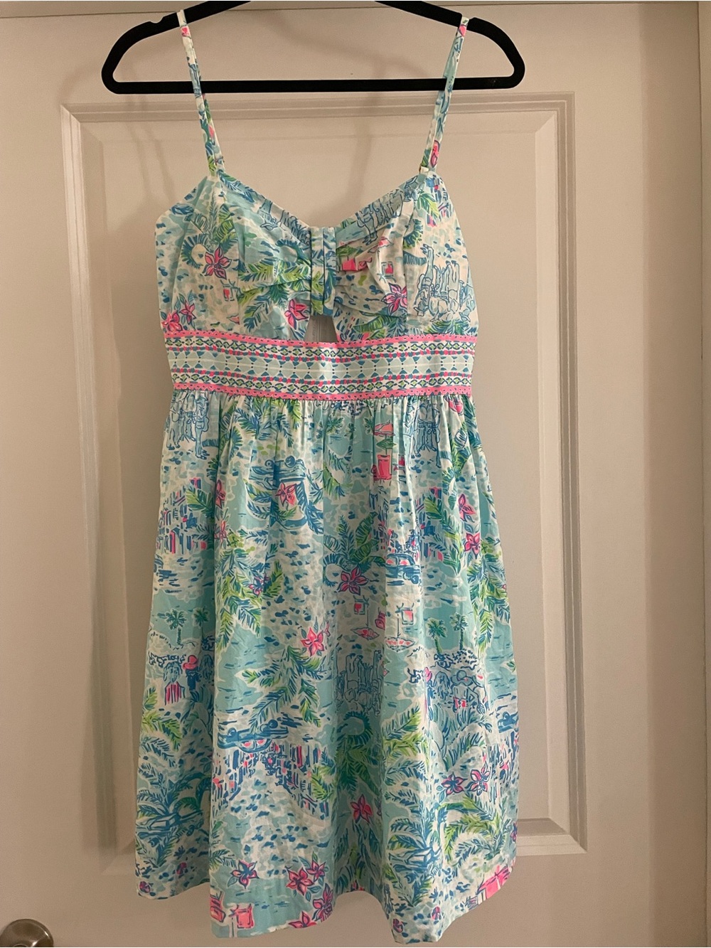 Light Blue Floral Sundress with Pink Accents - Picture 1 of 4
